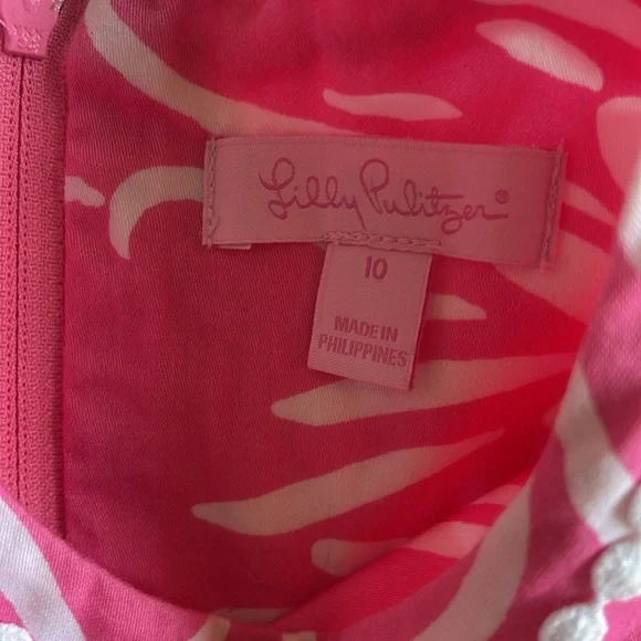 Lilly Pulitzer Pink Sleeveless Lined Side Tie Tropical w/Pockets-10 - Picture 5 of 7